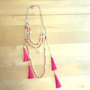 Inc pink fringe necklace